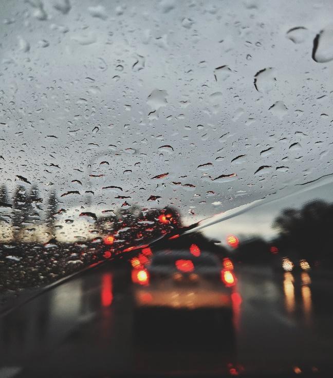 Windshield protects from rain and enhances the driver's visibility