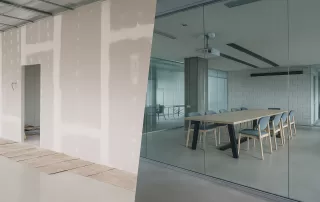 Glass Office Partitions vs. Drywall